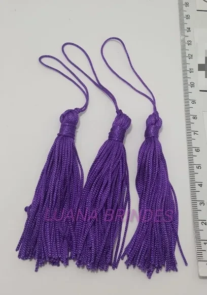Pingente Tassel de Seda Roxa Pct 10 Unidades