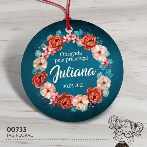Tag Redonda Floral - 00733