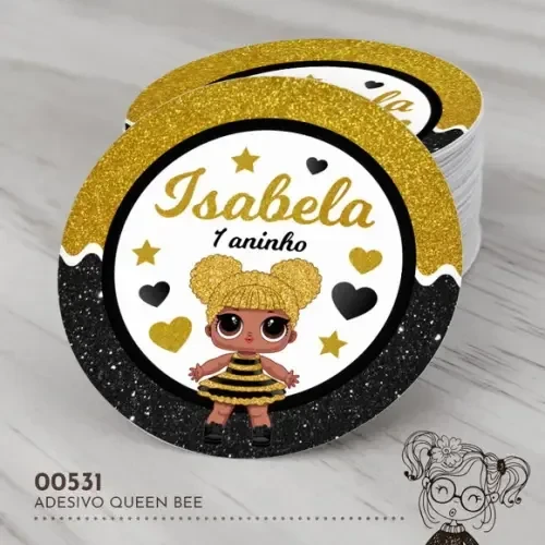 Adesivo Redondo Queen Bee - 00531
