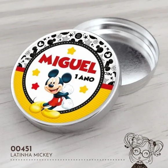 Latinha Adesivada Mickey - 00451
