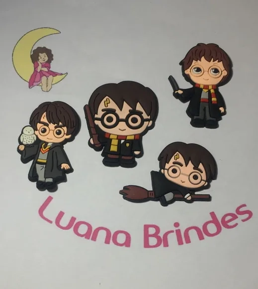 Aplique Harry Potter e Coruja Emborrachado Pct C/6 Unidades