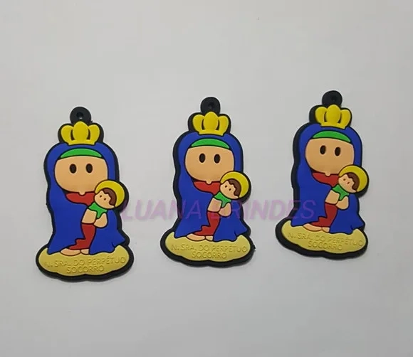 Pingente Senhora Perpétuo Socorro Borracha 5,3cm Pct 4 Unid