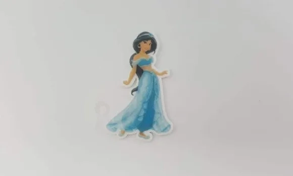 Aplique da Princesa Jasmine em Acrílico Uv com 5cm