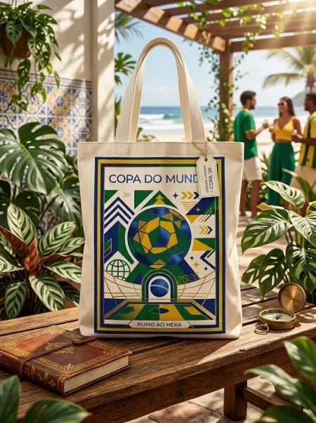 Ecobag Edição Limitada Copa Bola Verde e Amarela