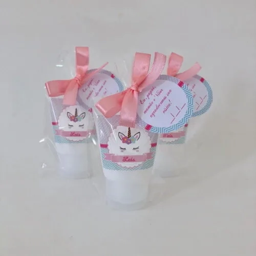 Lembrancinha Maternidade Hidratante Unicórnio Rosa e Verde