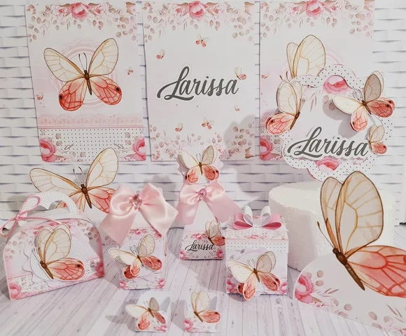 Kit 30 Lembrancinhas Borboleta Rosa