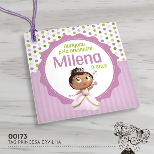 Tag Quadrada Princesa Ervilha - 00173