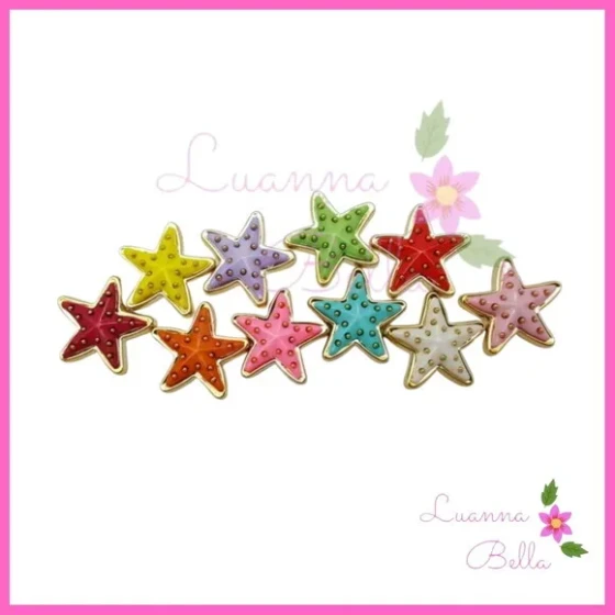 Aplique de Plástico Estrela do Mar varias cores-Pct c/12unds