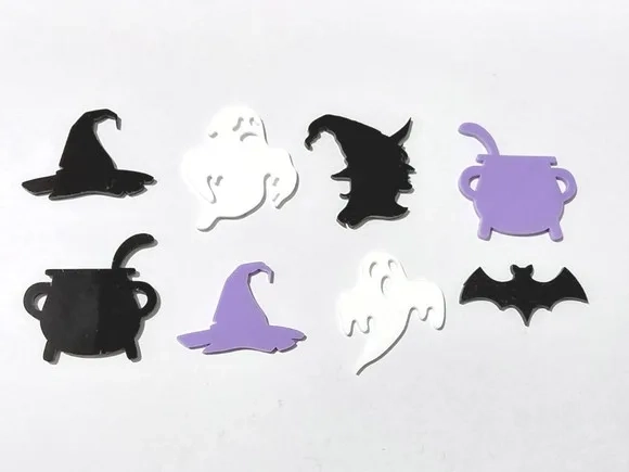 Aplique Halloween Acrilico 3,5cm Pacote com 8 Unidades