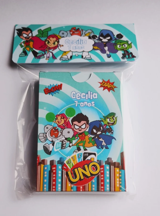 Jovens Titãs Jogo de Cartas Uno Lembrancinha de Aniversário