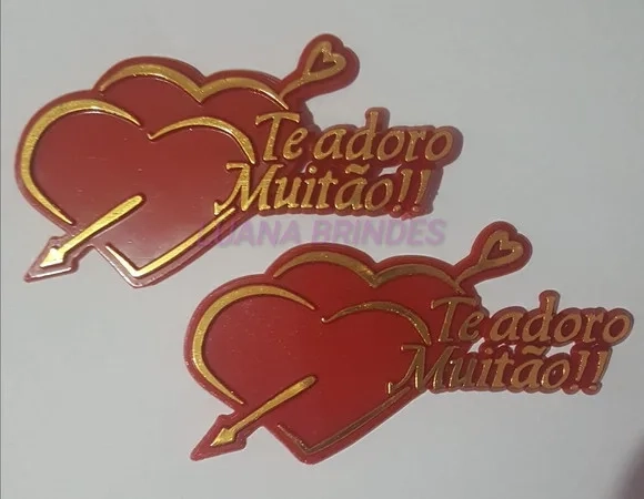 Aplique de Acrílico com Frase - Pct c/ 5 Unidades