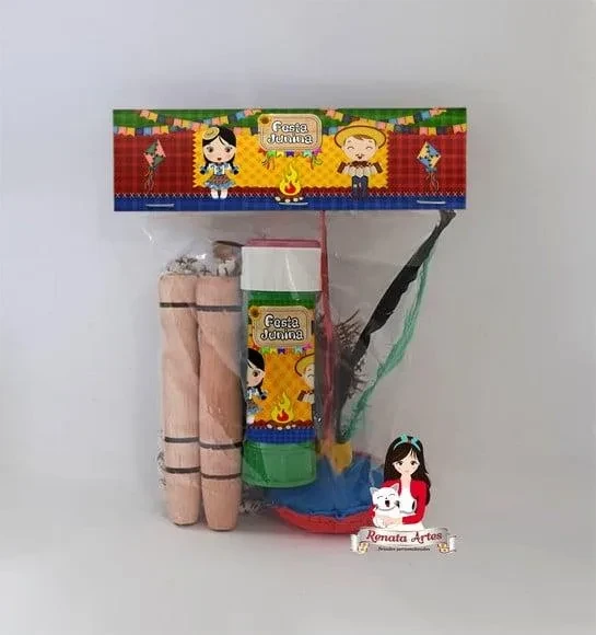 Kit Lembrancinha com Bolha de Sabão Festa Junina