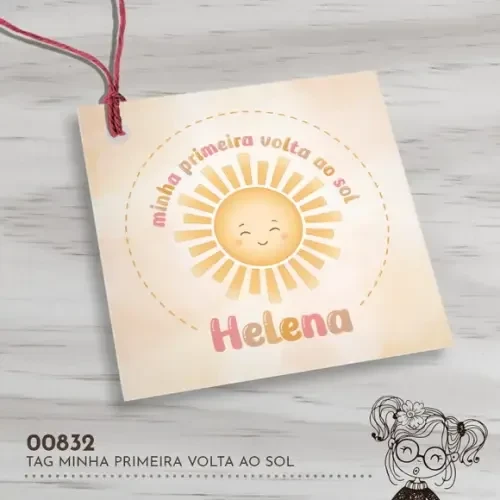 Tag Quadrada Minha Primeira Volta ao Sol - 00832