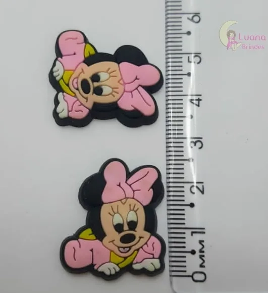 Aplique Minnie Baby de Borracha -2,7cm - Pct C/6 Unid