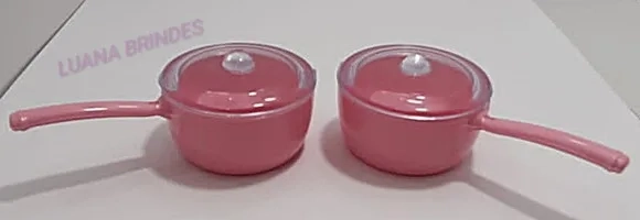Panelinhas Rosa de acrílico c/tampa - pct c/10 unidades