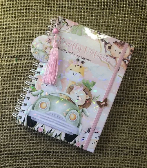 Caderneta de Saúde / Vacinação Personalizada - Safari Rosa