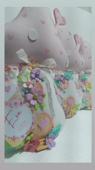 Kit 10 Cogumelo Rosa Bb Enfeite de Mesa Bosque Encantado