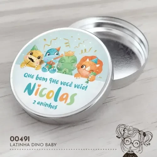 Latinha Adesivada Dino Baby - 00491