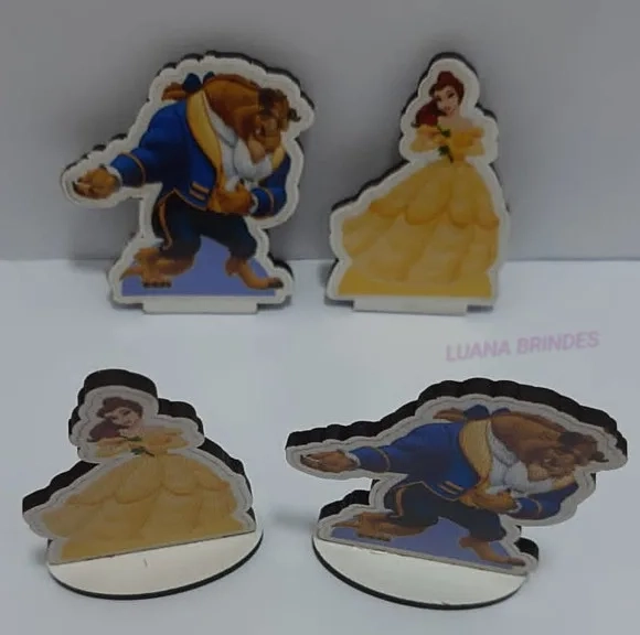 Kits Enfeites Bela e a Fera de MDF - pacotes com 2 kits