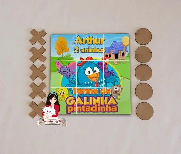 Jogo da Velha Personalizado Galinha Pintadinha
