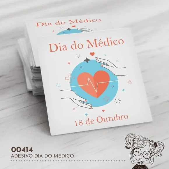 Adesivo Quadrado Dia do Médico - 00414