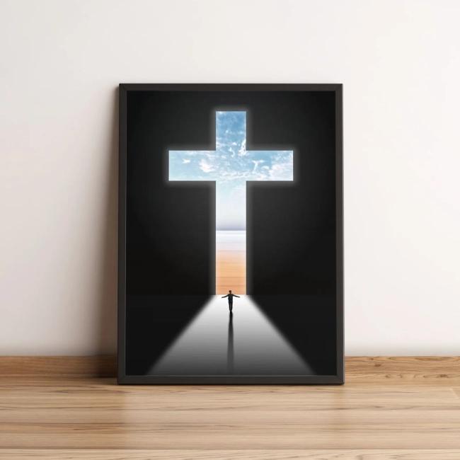 Quadro Cruz de Luz com Caminho ao Horizonte 24