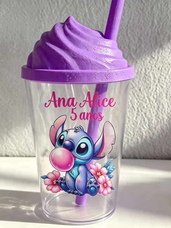 Copo Tampa Chantilly Personalizado do Stitch