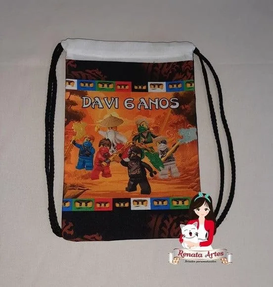 Mochila de Tecido Personalizada Ninjago Ninja Go