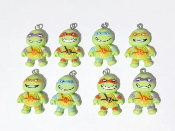 Pingente Tartaruga Ninja 22mm Resina Pacote com 10 Unidades