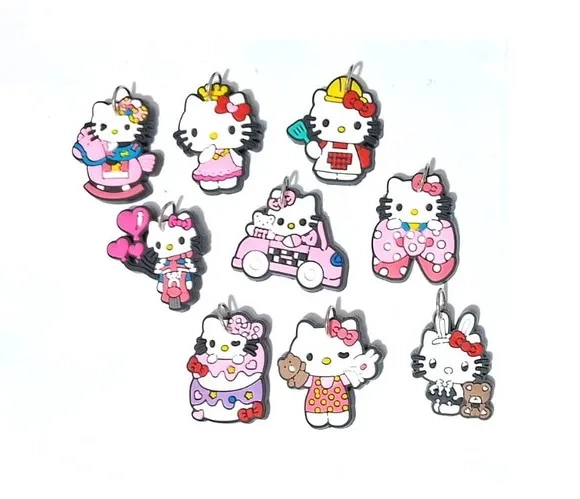 Pingente Hello Kitty Emborrachado Pacote com 9 Unidades
