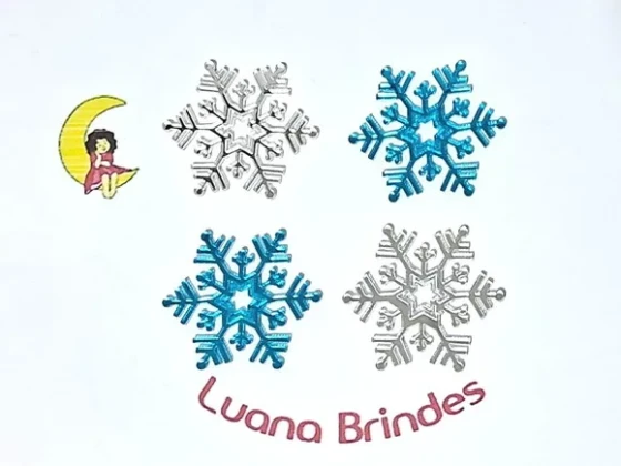 Aplique Floco de Neve Acrilico Espelhado Pacote C/10 Unidade