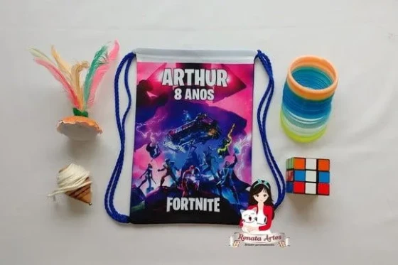 Mochila Brinquedos Retrô Tema Fortnite Galactus