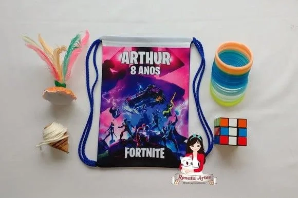 Mochila Brinquedos Retrô Tema Fortnite Galactus