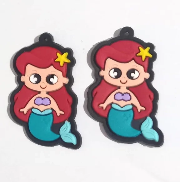 Pingente Princesa Ariel Emborrachado Pacote com 5 Unidades
