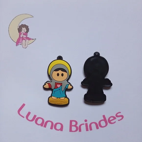 Pingente Imaculado Coração de Maria 5,3cm Pct 05 Unidades