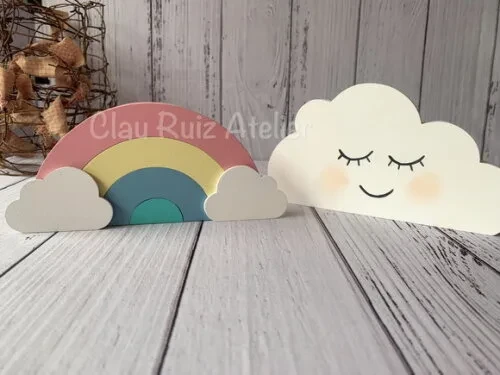 Nuvem + Arco Íris - Decoração Bebê