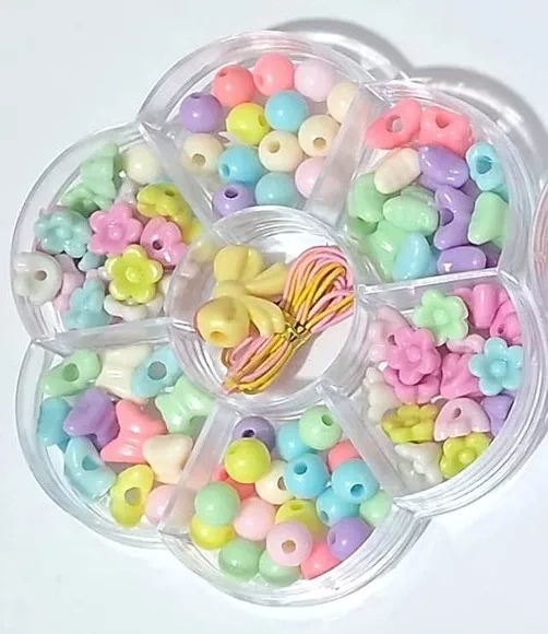 Kit Miçanga de Colar e Pulseira com Caixa Flor 10cm - 1 Unid