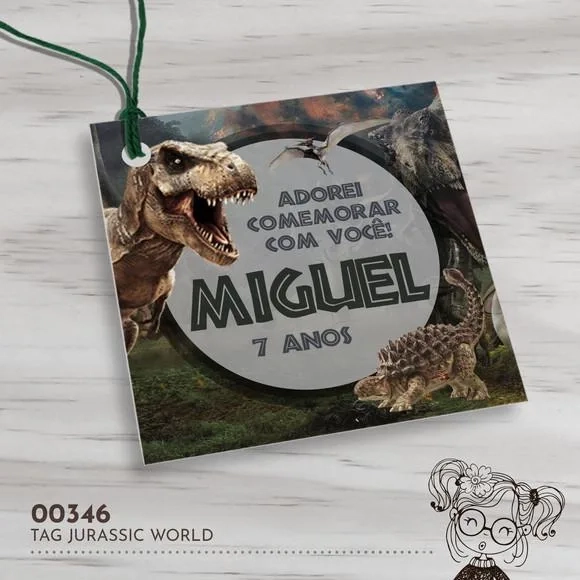 Tag Quadrada Jurassic Park - 00346