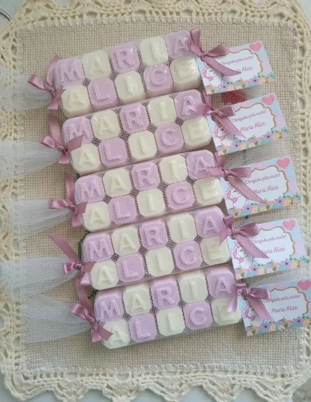 Lembrancinha Maternidade Mini Sabonete Nomes 10 Letras
