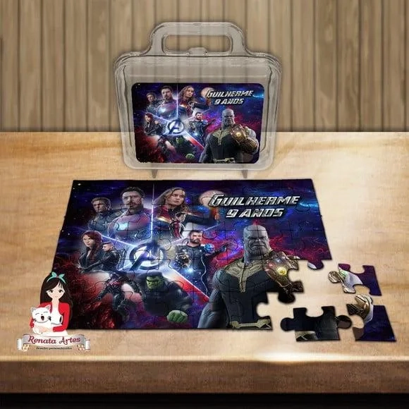 Quebra Cabeça Personalizado na Maleta Vingadores Ultimato