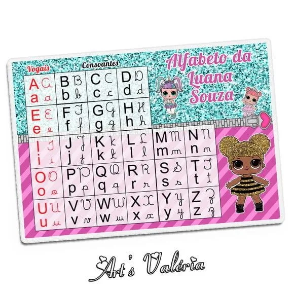 Placa Alfabeto Escolar Personalizado