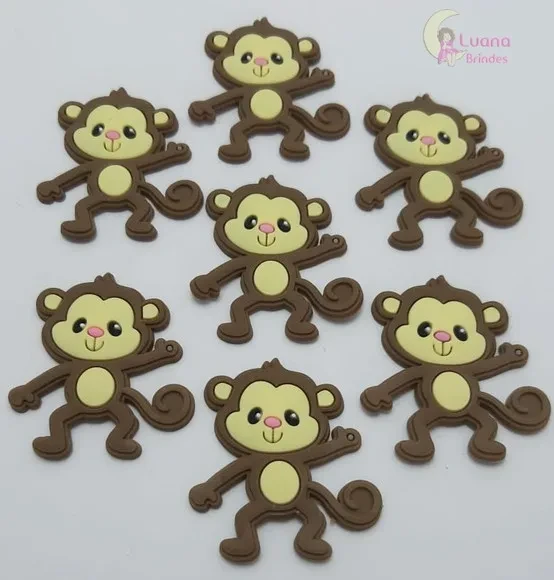 Aplique Macaco de Borracha - Pct C/7 Unidades