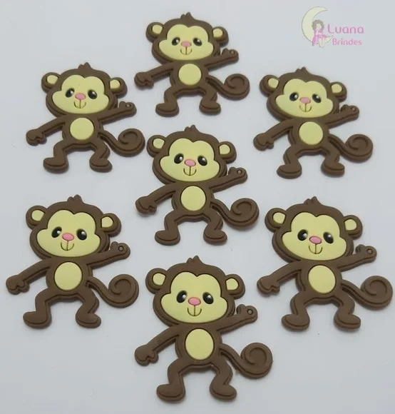 Aplique Macaco de Borracha - Pct C/7 Unidades