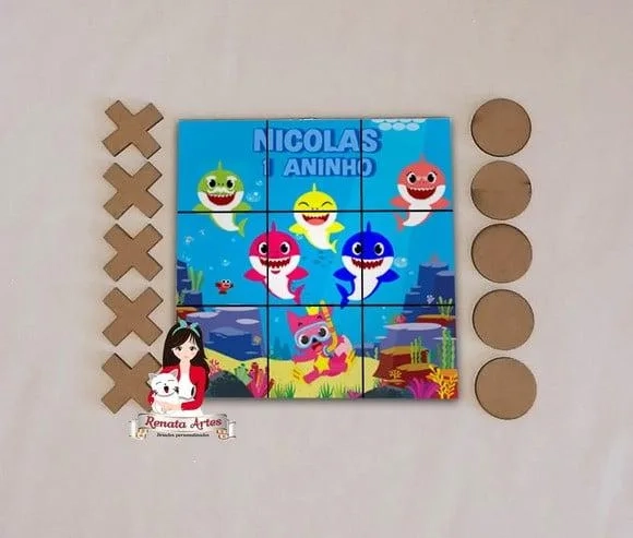 Jogo da Velha Personalizado Baby Tubarão