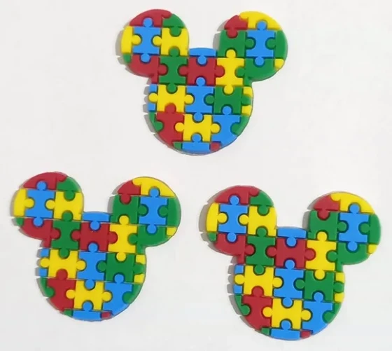 Aplique Autismo Modelo Mickey - 6 Unidades