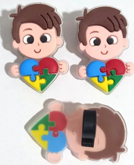 Ponteira P/lápis Menino Símbolo Autismo - 6 Unidade