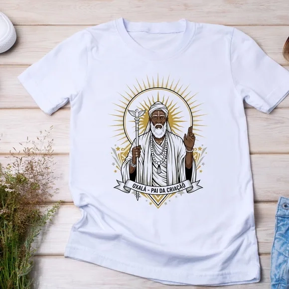 Camiseta Oxalá Pai da Criação Religiosa Umbanda Candomblé