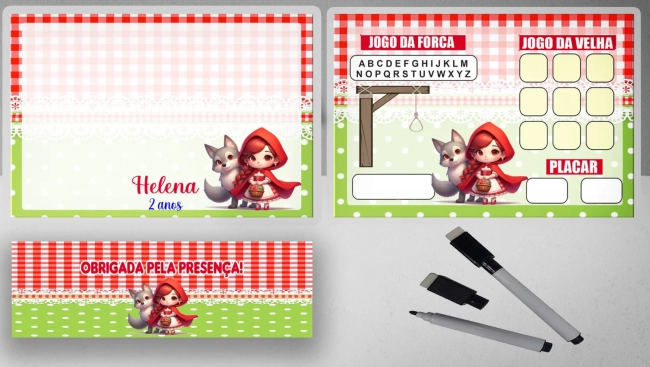Lousa Magica Personalizada lembrancinhasChapeuzinho Vermelho