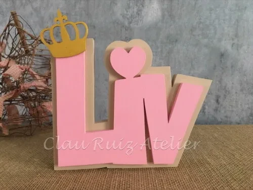 Letras Decorativas De MDF SOBREPOSIÇÃO E COROA