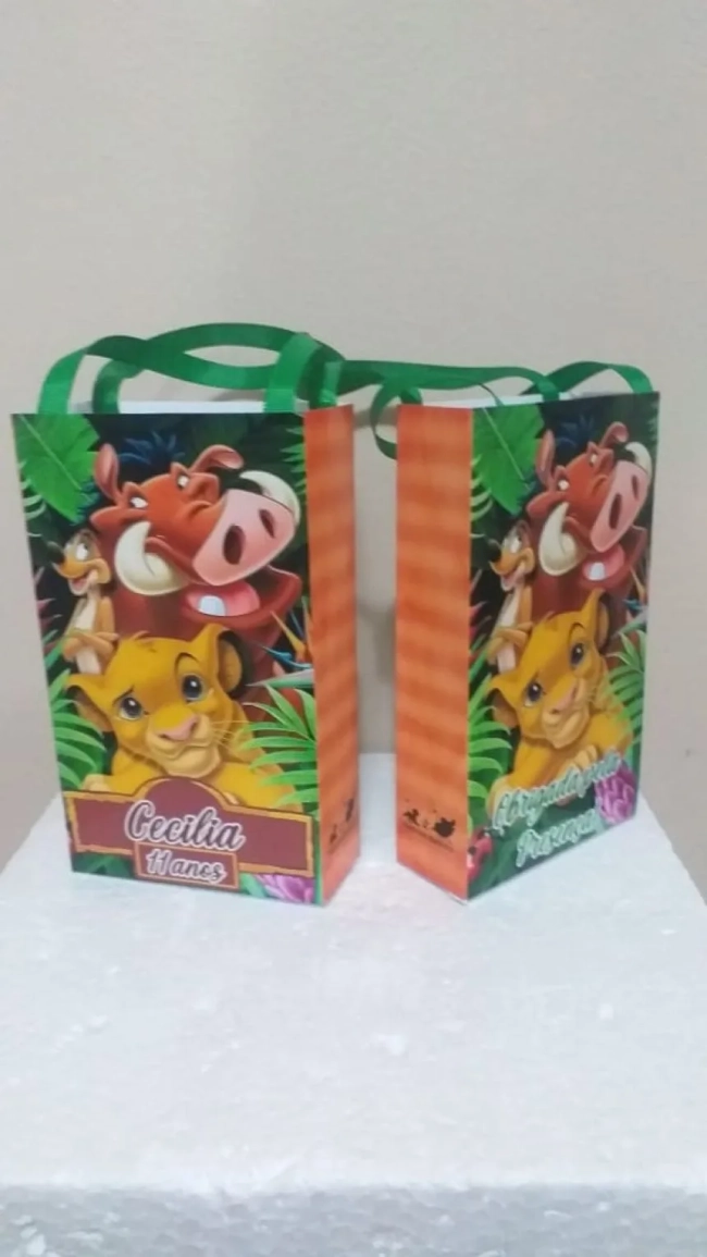 Sacolinhas Personalizadas Rei Leão para Lembrancinhas